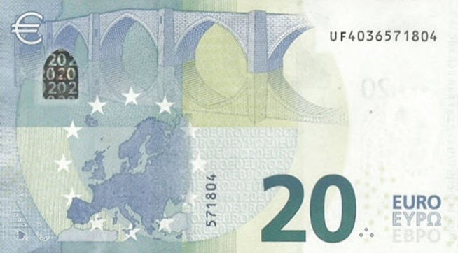 P28UF European Union - 20 Euro (2015-Draghi)